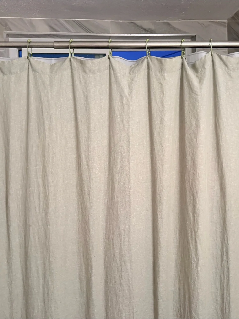 100% Linen Sage Green Shower Curtain | West Elm